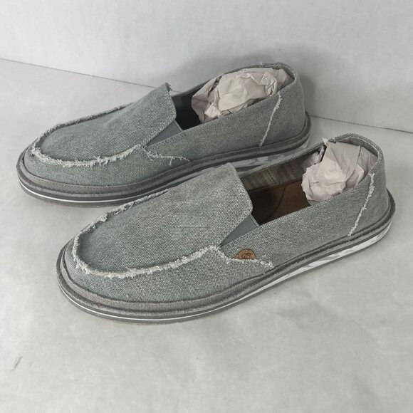 Womens Lamo Skipper Casual Slip-On Shoes W6 Grey Canvas Frayed Detail Lightweigh - Picture 3 of 6